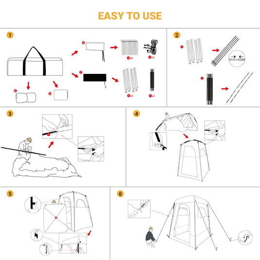 KingCamp MARASUSA Shower Tent 1 Room Design