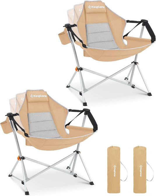 KingCamp Portable Swing Recliner Chair with Pillow