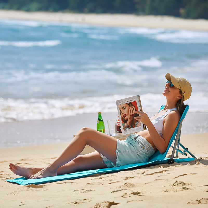 Load image into Gallery viewer, WEJOY Folding Adjustable Back Fabric Beach Lounger

