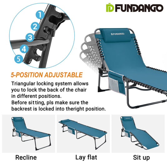 FUNDANGO 3-Folding Steel Cot Lounge Chair