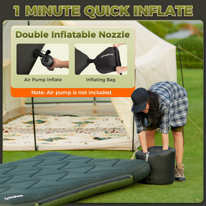 KingCamp GORGEOUS DOUBLE 17 Double Air Pad Inflatable Camping Mattress BRoadout