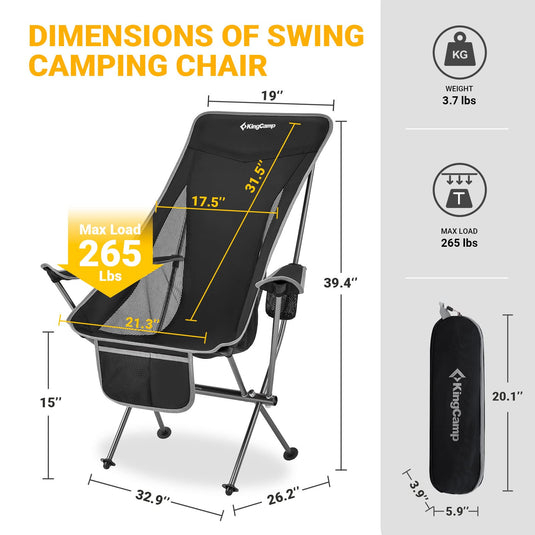 KingCamp CAMELLIA Ultralight High Back Camping Chair
