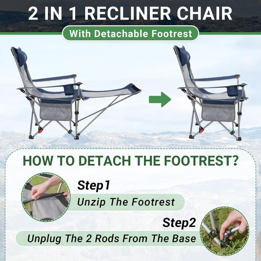 WEJOY Folding Recliner CHA Lounge Chair Set of 2