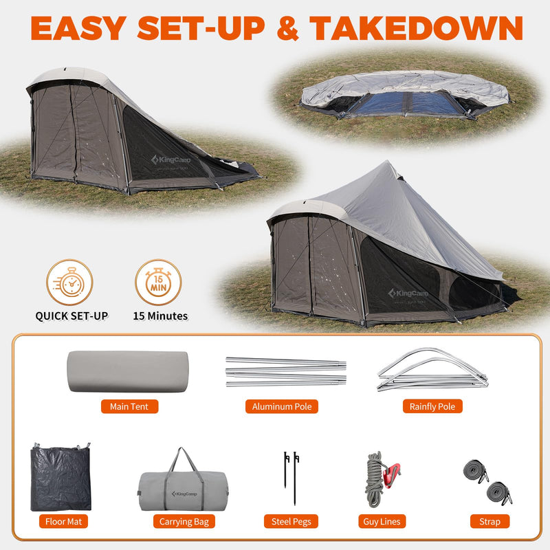 Load image into Gallery viewer, KingCamp KHAN LIGHT 500 Canvas Bell Tent For 6-8 Person
