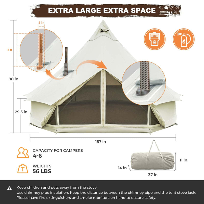 Load image into Gallery viewer, KingCamp KHAN C 400 canvas Camping Tent 400

