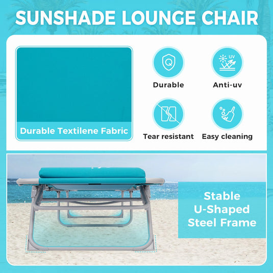 WEJOY Classic Portable Lounge Chair with Canopy Sun Shade