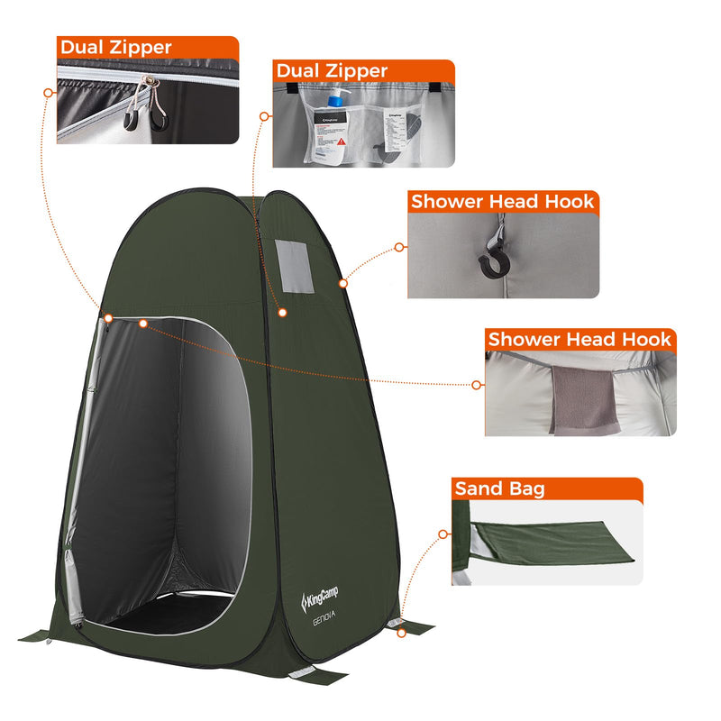 Load image into Gallery viewer, KingCamp GENOVA Portable Shower Tents for Camping, Pop Up Privacy Tent
