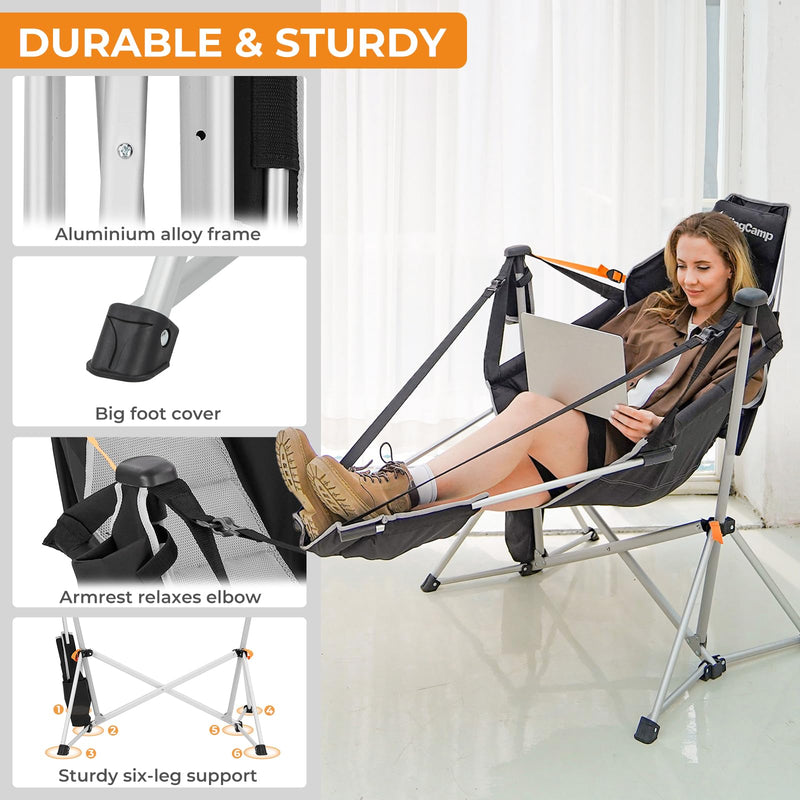 Load image into Gallery viewer, KingCamp ORCHID C20 Folding Rocking Chair Hammock Camping Chair
