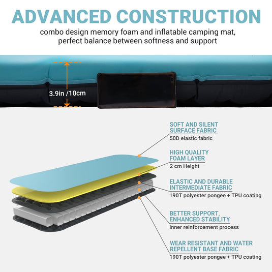 KingCamp Dual-Layer Memory Foam & Air Pad Sleeping Mat