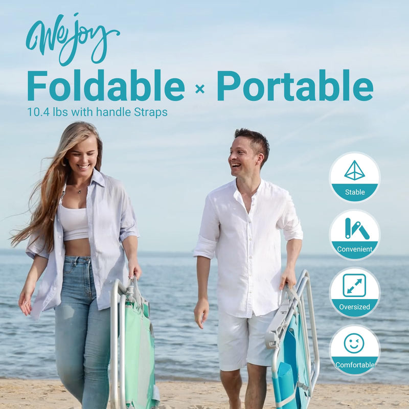 Load image into Gallery viewer, WEJOY 5-Position Backrest Adjustable Beach Chair Set of 2
