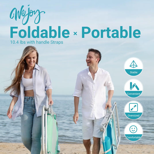 WEJOY 5-Position Backrest Adjustable Beach Chair Set of 2