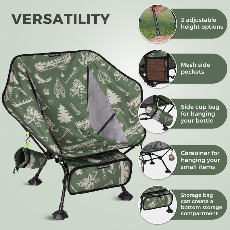 Load image into Gallery viewer, ATEPA Ultralight Backpacking Chair - 440lb Capacity, Compact Folding Camp Chair
