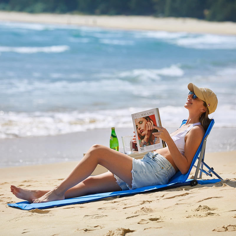 Load image into Gallery viewer, WEJOY Folding Adjustable Back Fabric Beach Lounger

