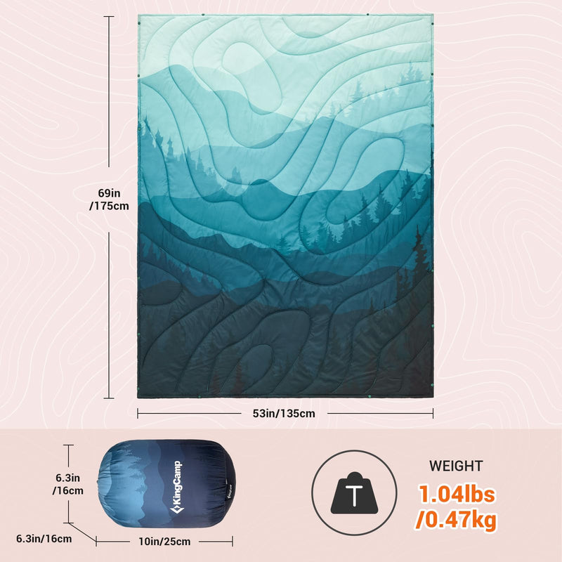 Load image into Gallery viewer, KingCamp Ultra Lightweight Printed Camping Blanket with Snap Button
