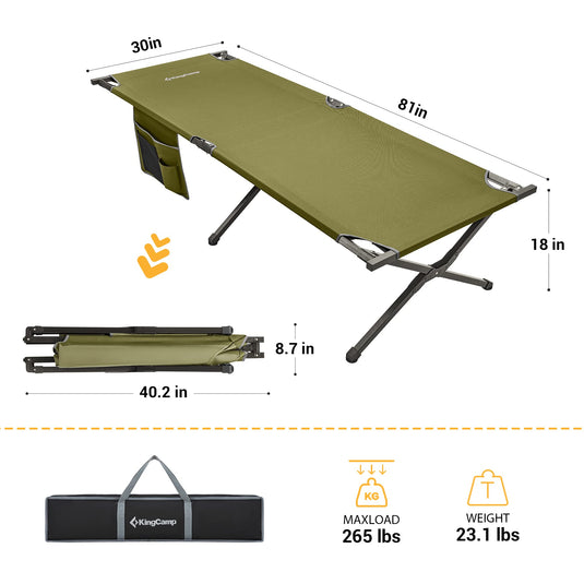 KingCamp BANYAN Steel Army Cot L Family Comfort Bed