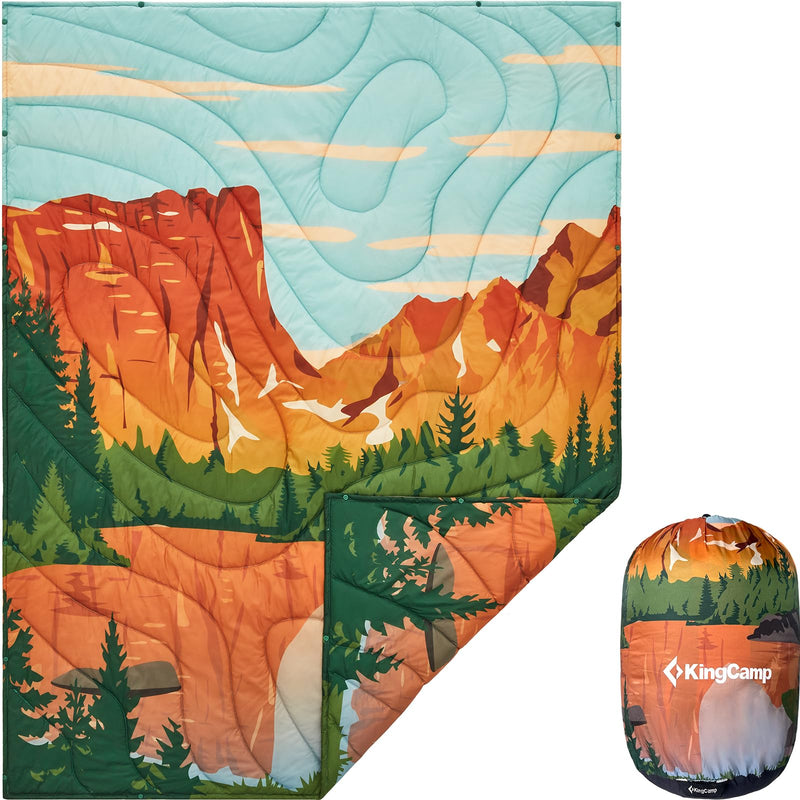 Load image into Gallery viewer, KingCamp Ultra Lightweight Printed Camping Blanket with Snap Button
