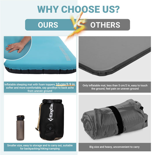 KingCamp Dual-Layer Memory Foam & Air Pad Sleeping Mat