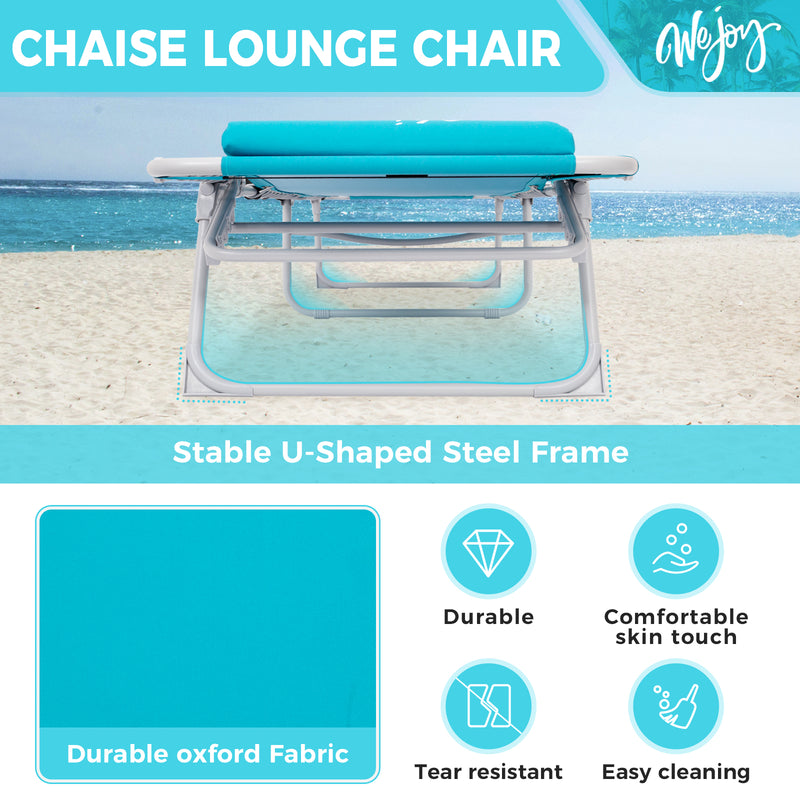 Load image into Gallery viewer, WEJOY Folding Adjustable Back Fabric Beach Lounger
