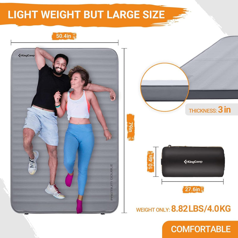 Load image into Gallery viewer, KingCamp PREMIUM Double Self-Inflating Sleeping Pad
