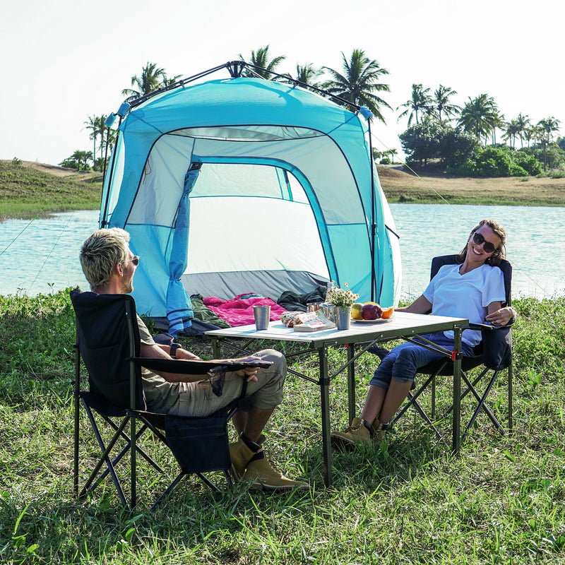 Load image into Gallery viewer, KingCamp Padded Outdoor Folding Quilted Armchair with Built In Cupholder
