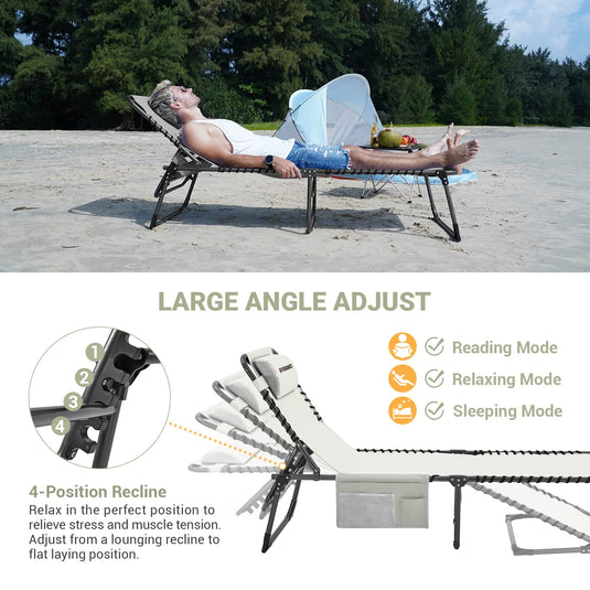 FUNDANGO 3-Folding Steel Cot Lounge Chair