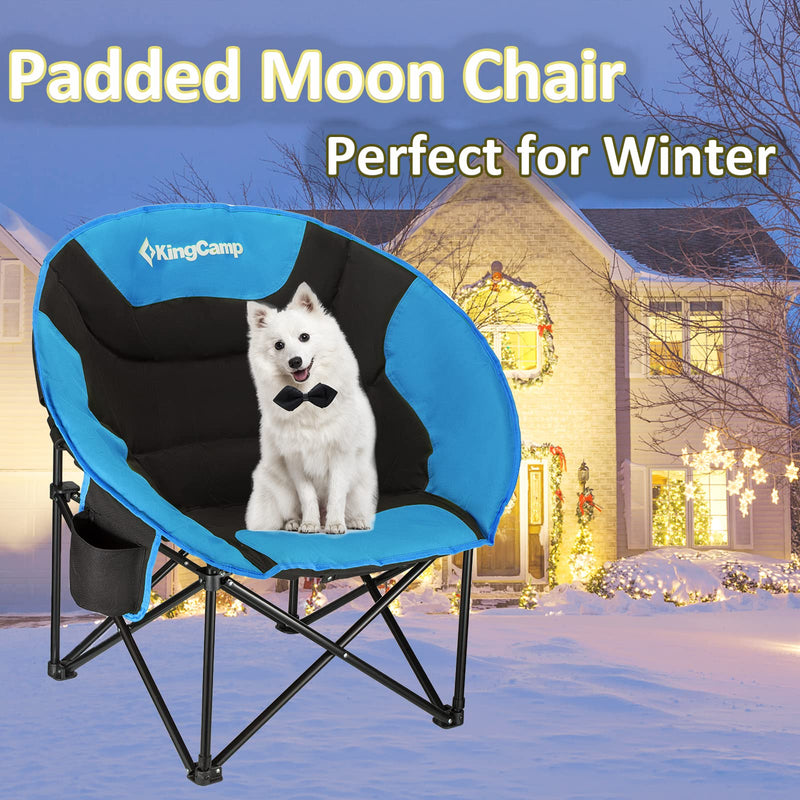 Load image into Gallery viewer, KingCamp Moon Camping Chair Oversized Padded Round Saucer Chairs with Cup Holder
