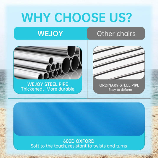 WEJOY Folding Beach Chair Outward Lawn Chair