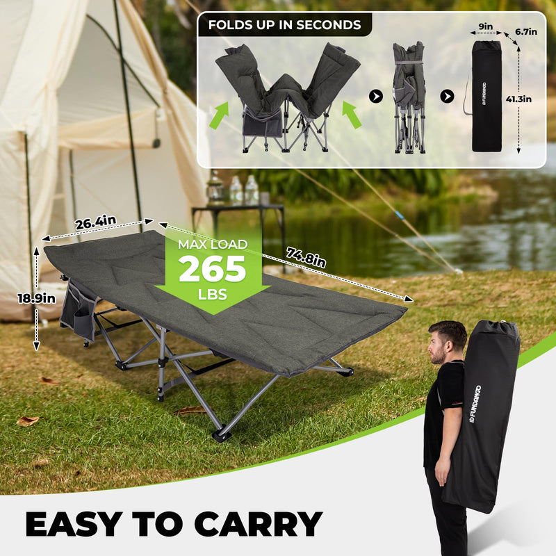 Load image into Gallery viewer, FUNDANGO Folding Camping Cot OAK COT PRO
