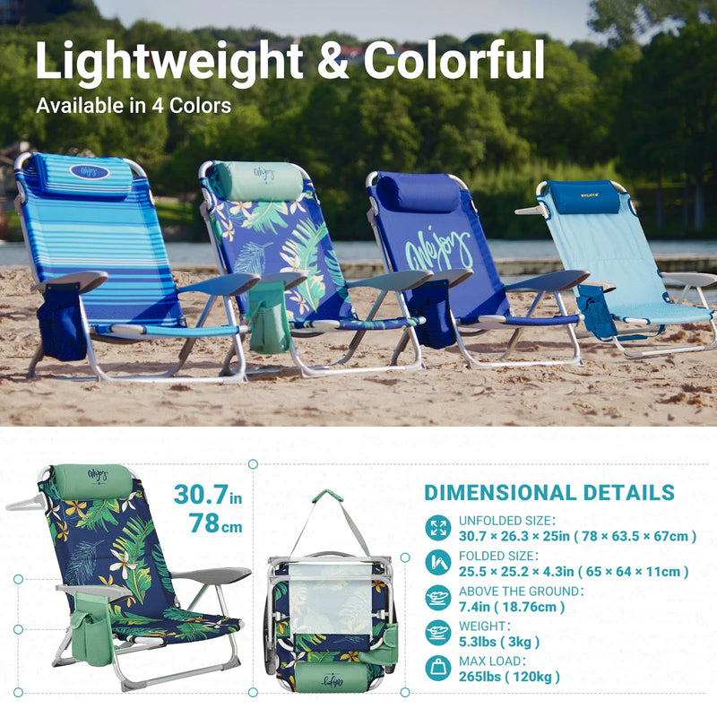 Load image into Gallery viewer, WEJOY Adjustable Beach Chair Set of 2 Colorful
