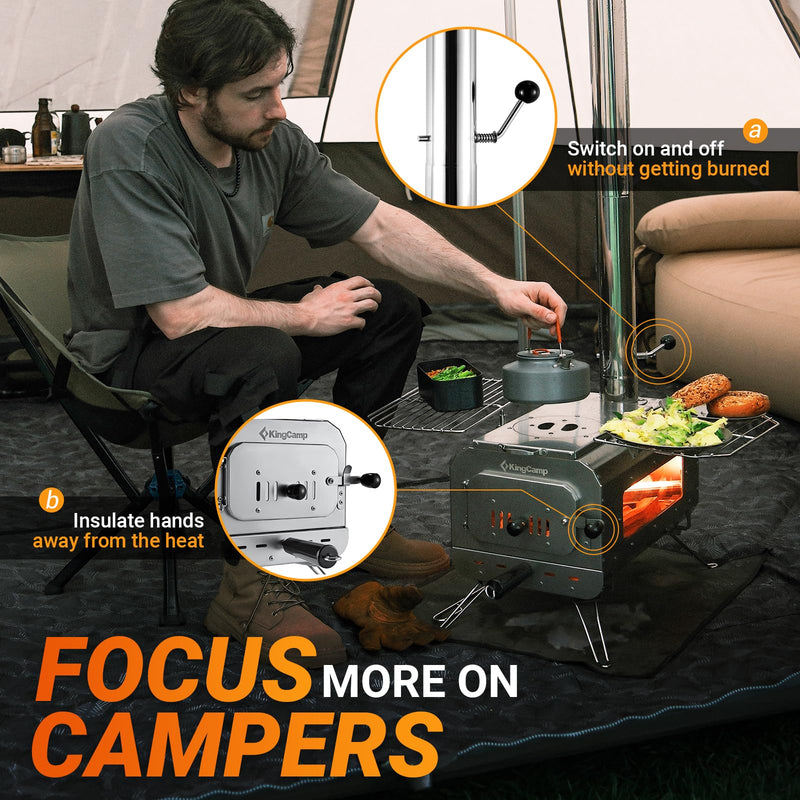 Load image into Gallery viewer, KingCamp Surefire Stove Stainless Steel Frame Hot Tent Stove
