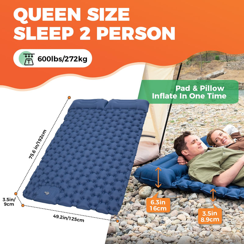 Load image into Gallery viewer, KingCamp COMFORT DUO 9 Double Air Pad
