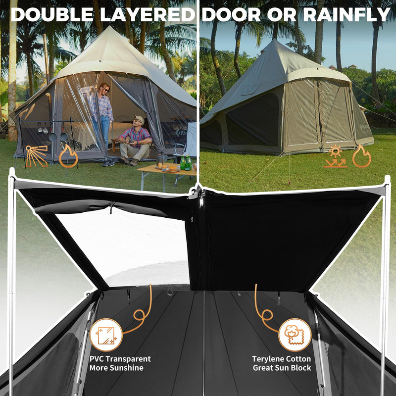 Load image into Gallery viewer, KingCamp KHAN LIGHT 500 Canvas Bell Tent For 6-8 Person
