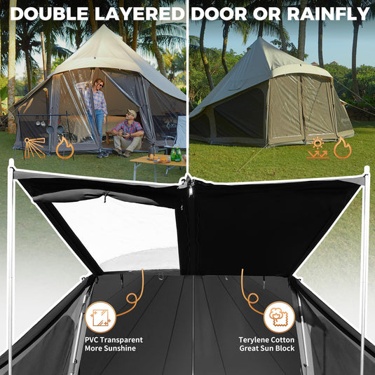 KingCamp KHAN LIGHT 500 Canvas Bell Tent For 6-8 Person