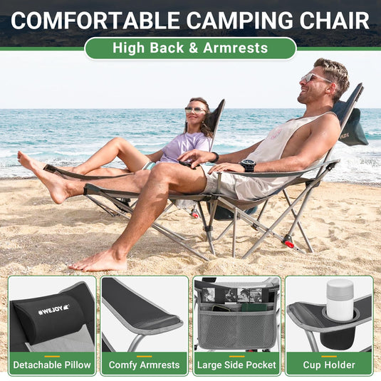 WEJOY Folding Recliner CHA Lounge Chair Set of 2