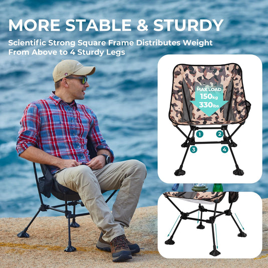 ATEPA Ultralight Square Tall Camping Chair