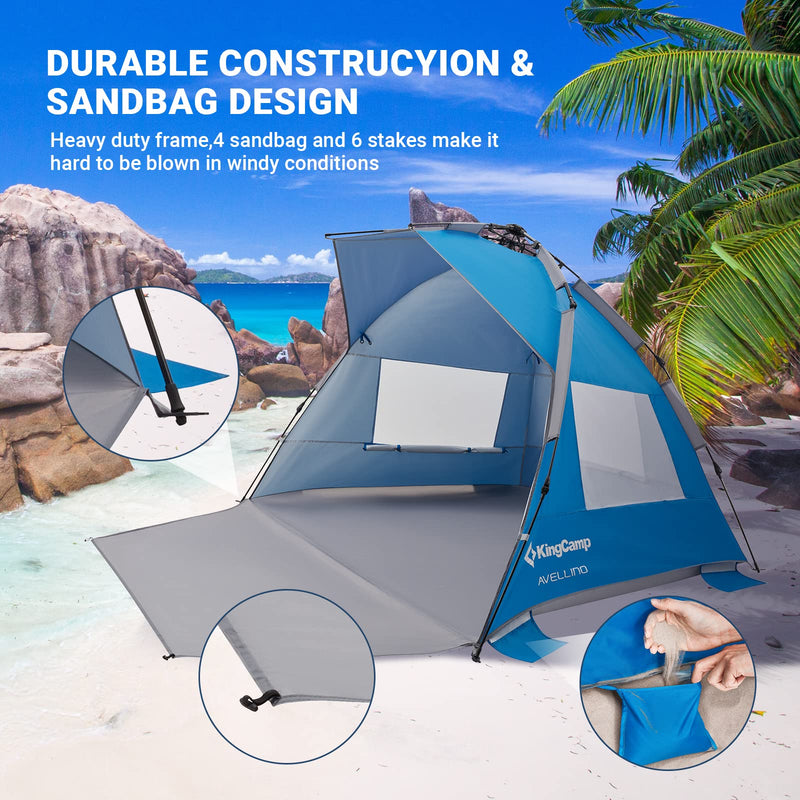 Load image into Gallery viewer, KingCamp AVELLINO Quick-Up Beach Sun Shelter Sunshade Pergola
