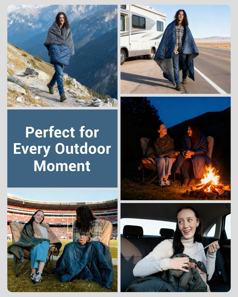 Load image into Gallery viewer, KingCamp Sherpa Sleeping Bag Blanket | 2-in-1 for Camping, Car &amp; Home | Lightweight &amp; Packable
