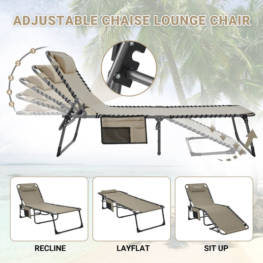 KingCamp 3-Folding Lounge Chair Set of 2