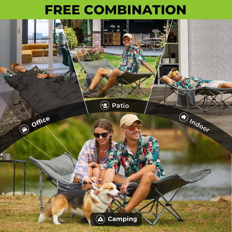 Load image into Gallery viewer, FUNDANGO Folding Camping Cot OAK COT PRO
