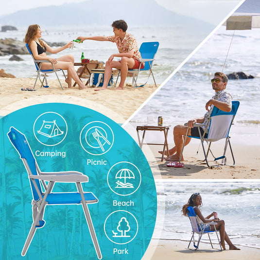 WEJOY Folding Beach Chair Outward Lawn Chair