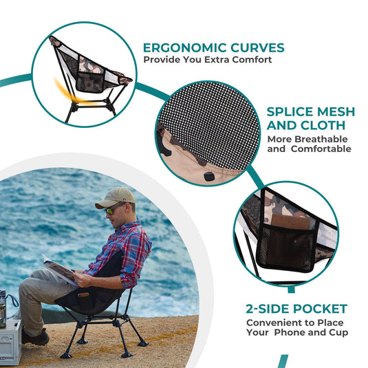 ATEPA Ultralight Square Tall Camping Chair