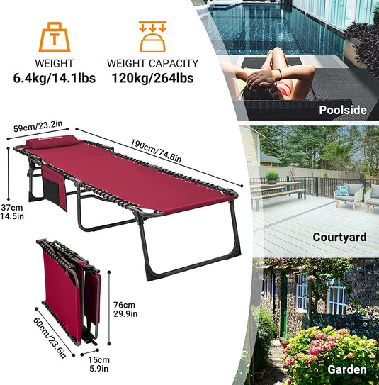 KingCamp Adjustable Cot Lounge Chair