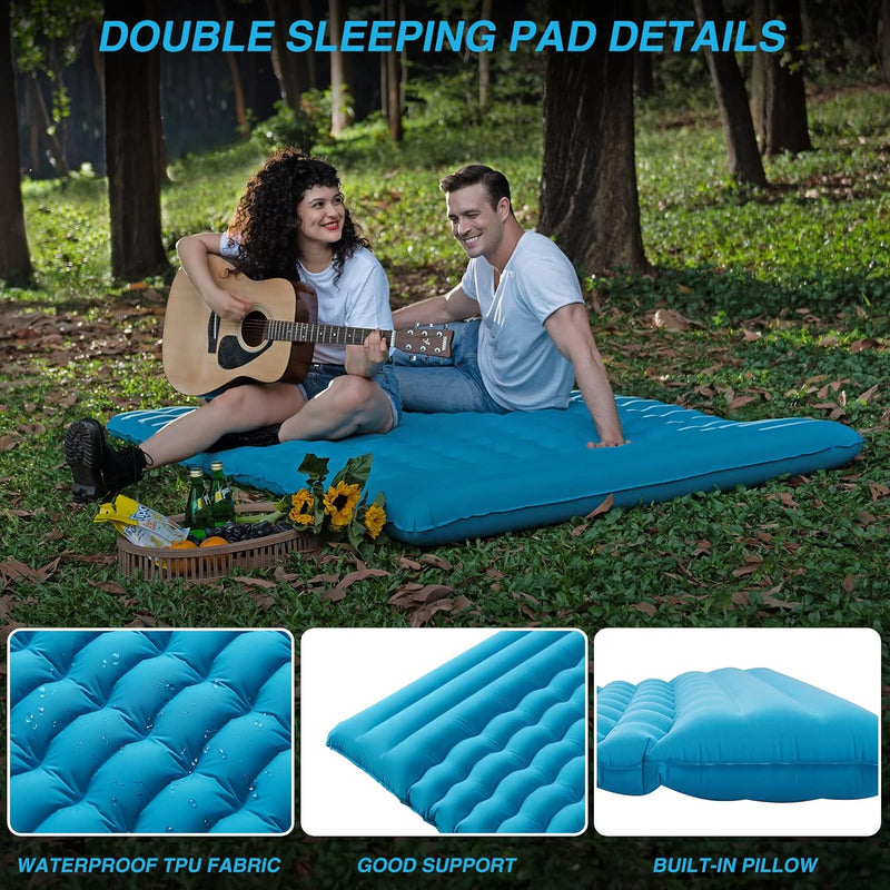 Load image into Gallery viewer, Double Sleeping Pad With Built-In Pillow
