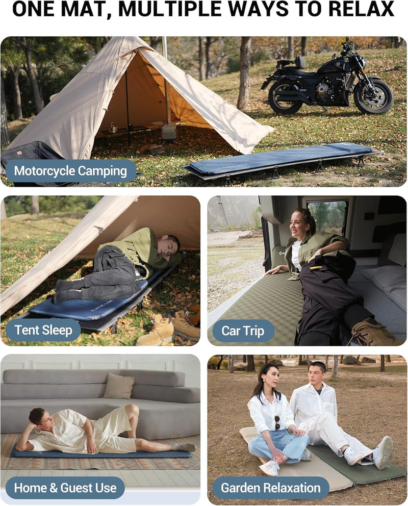 Load image into Gallery viewer, KingCamp Classic Light Self-Inflating Sleeping Pad – 2in Thick, Built-in Pillow, Compact for Backpacking &amp; Camping
