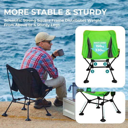 ATEPA Ultralight Square Tall Camping Chair