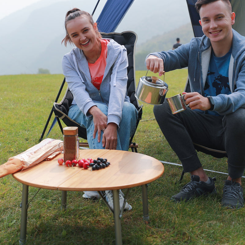 Load image into Gallery viewer, ATEPA Round Bamboo Table Three-Fold
