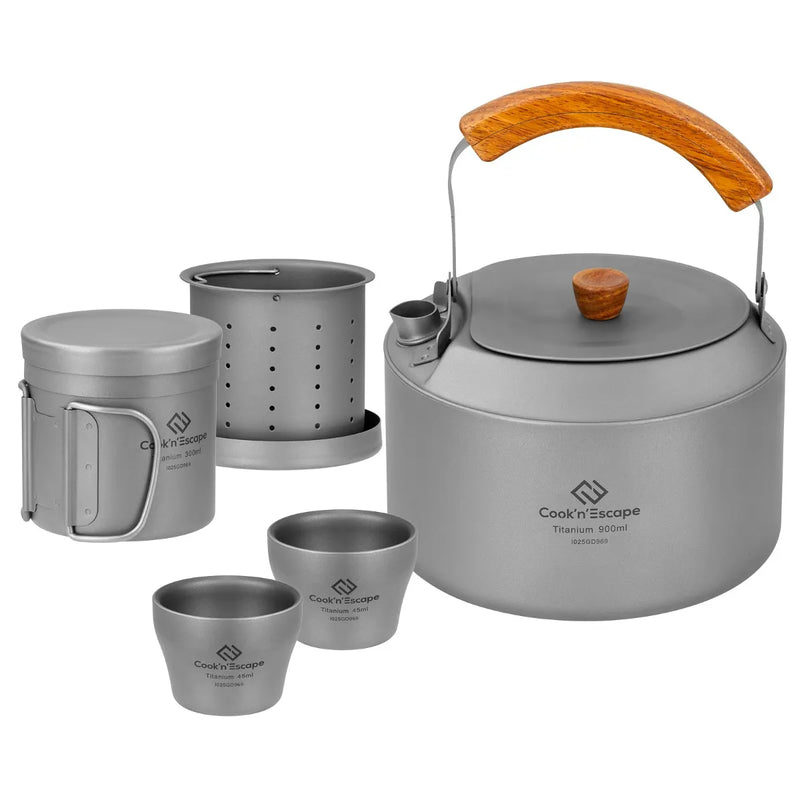 Load image into Gallery viewer, Cook&#39;n&#39;Escape Polar Night Coffee-Tea Set Pro Titanium Coffee-Tea Set
