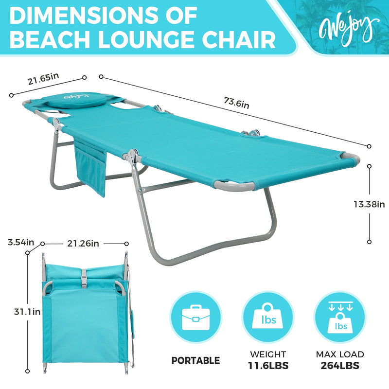 Load image into Gallery viewer, WEJOY Folding Adjustable Back Fabric Beach Lounger

