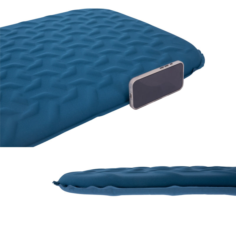 Cargue la imagen en el visor de la galería, ATEPA HybridLoft 3 Ultralight Self‑Inflating Sleeping Pad Blue – 4‑Side Compression, 3‑Season Compact Mat
