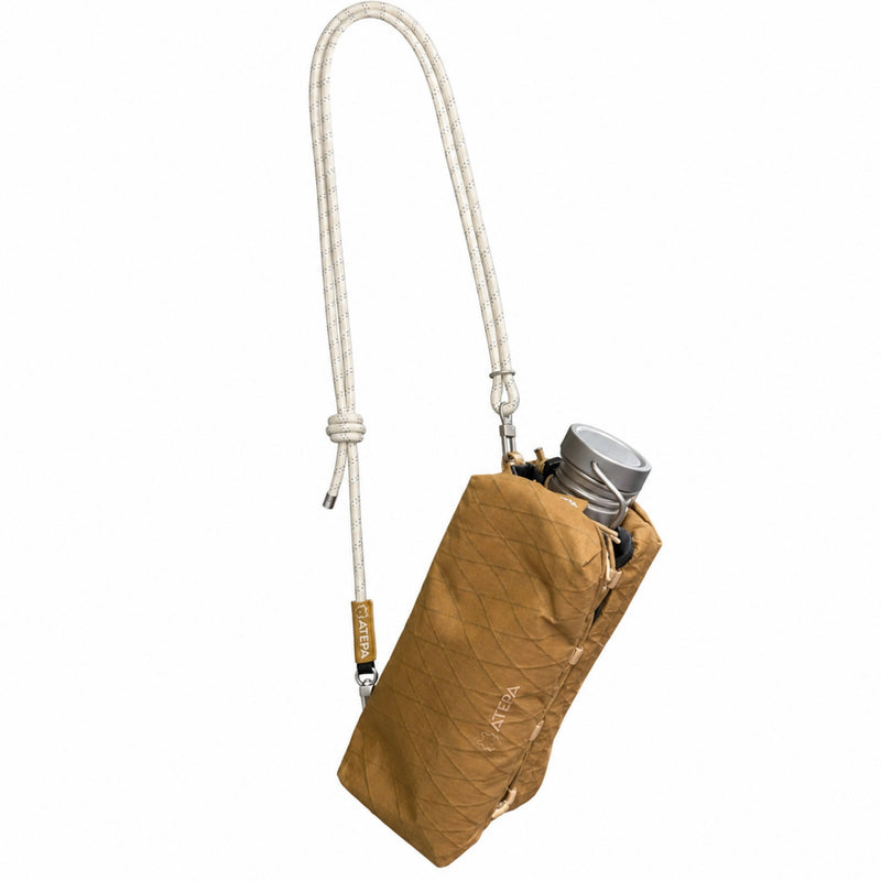 Laden Sie das Bild in Galerie -Viewer, ATEPA Rugged Mini Trail Sling Bag, 210D Ripstop Nylon Crossbody Pouch with Rope Strap, Dual Compartments &amp; Bungee Storage Coyote Brown
